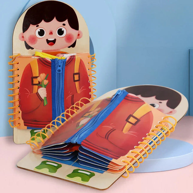 ClothesBook Interactieve Kledingpuzzelboek voor Kinderen | Educatief | Stimuleert Zelfredzaamheid | Compact Formaat | Handgeschikt voor Jonge Ontdekkers | Duurzaam Materiaal | Vanaf 2 Jaar