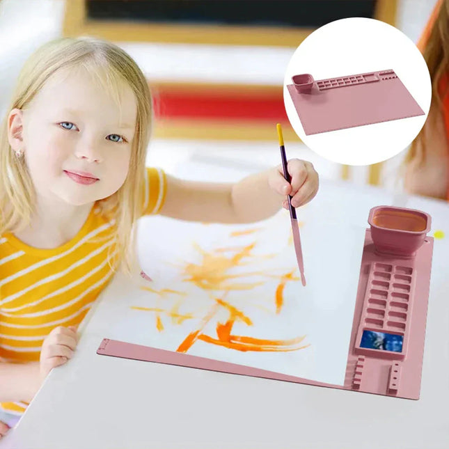 Leren Tekst Mat | Kunstbescherming Silicamat | Kindvriendelijk Spatbestendig | Makkelijk Opvouwbaar | Voor Creatieve Activiteiten | Hoogwaardige Kwaliteit | Beschermt Tafel en Vloer