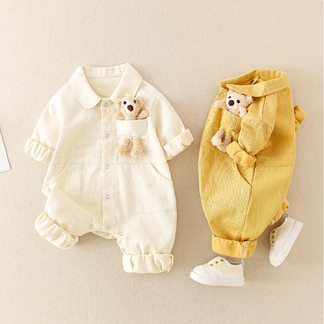 Denim Jumpsuit Baby | Urban Stijl | Comfort & Beweeglijkheid | Makkelijk Wasbaar | Leeftijd 3-18 mnd