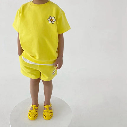 Baby Zomersetje | 100% Katoen | Ademende Stof | Schattige Prints | Gemakkelijk Wasbaar | Inclusief Skjorte en Shorts | Peuter Outfit | Comfortabel voor Dagelijks Gebruik | Geschikt Voor Kinderen 2 Maanden - 4 Jaar