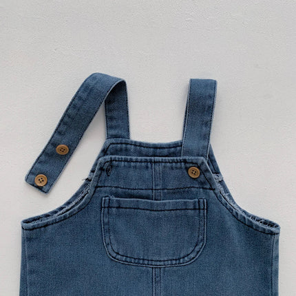 Jongens Denim Outfit Set | Baby Peuter Kleding | Ademend Katoen | Vrije Beweging | Duurzaam & Stijlvol | 2-delig Set met Overal en Shirt | Geschikt voor dagelijks gebruik en speciale gelegenheden
