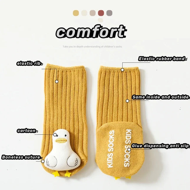 Kindersokken met Antislip | Zacht Katoen | Veiligheid op Gladde Vloeren | Hoge en Lage Varianten | Unisex Design | Verschillende Kleuren en Motieven | Gemakkelijk aan te Trekken | Geschikt voor Wasmachine