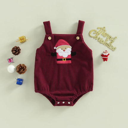 Baby Kerst Rompertje | Juleprint en Knoopsluiting | Comfortabele Babysuit | Katoen/Polyester | 0-18 Maanden | Juledesign