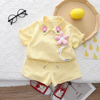 Zomerset voor Meisjes | Blauw Bloemen Katoen | Ademend & Stijlvol | Top & Broek Set 1-4 Jaar