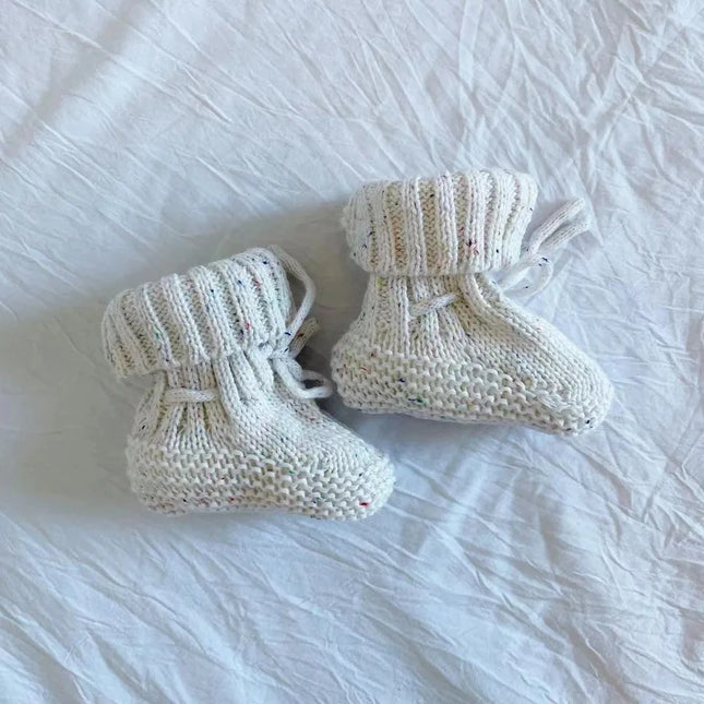 Unisex Gebreide Babysloffen | Zachte Warme Babyschoentjes | Ademend Katoen | Voor Jongens en Meisjes | Comfortabele Elastische Pasvorm | Vanaf 0-6 Maanden | Gemakkelijk Aan en Uit te Doen