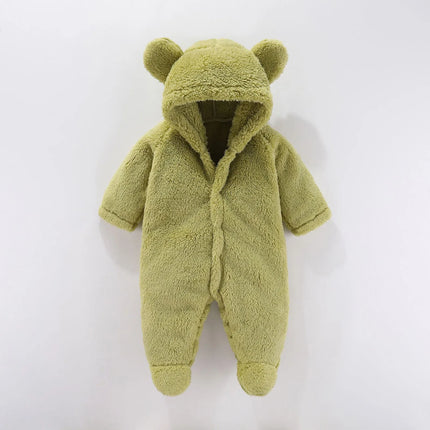 Baby Fleece Romper | Huidvriendelijk | Met Drukknoopjes | Warme Hoodie | Geschikt voor Seizoen | Unisex
