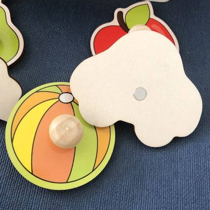 Houten Kleurenpuzzel voor Kinderen | Educatief Spel | Fijnmotorische Ontwikkeling | Fruitvorm Herkenning | Duurzaam en Veilig Speelgoed | Compact en Draagbaar Design | Kindvriendelijke Materialen