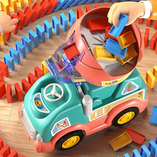 Domino Trein Speelset | Automatische Pionnen Plaatsing | Kleurrijke Dominostenen Bouwen | Educatief Speelgoed | Kinder Ontwikkeling & Creativiteit | Motorische Vaardigheden en Hand-Oog Coördinatie Stimuleren