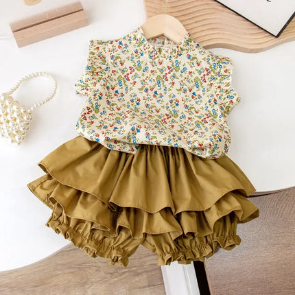 Baby- en Peuterset | Bloemenprint | Top en Rokje | Zomers | 100% Katoen | Meerdere Kleuren | Maat 1-8 Jaar