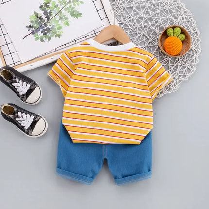 Babyset Girafprint | Zomerspeelgoed | T-shirt + Shorts | Luchtig Katoen | Comfortabele Kleding | Peuteroutfit