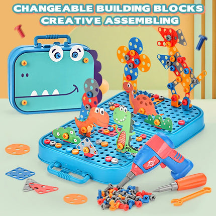Kinderskrueset | Creatief Bouwplezier | 211-351 Onderdelen | Elektrische Boormachine | Draagbare Opbergkoffer | Educatief Speelgoed | Motorische Ontwikkeling | Kindvriendelijk Bouwpakket | Fantasierijke Constructies