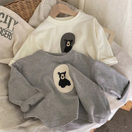 Kindertrui | Beerprint Unisex | Zachte Katoen | Baby Peuter Kleding | Voorjaars Herfst Outfit