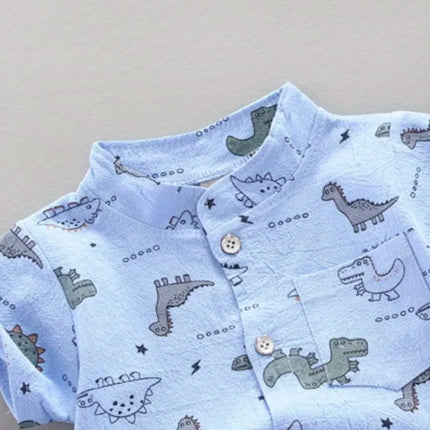 Dino Korte Mouwen Set Baby's | Zomerset voor Buiten Spelen | Comfortabel & Stijlvol Kinderkleding | Zacht & Huidvriendelijk | Kleurrijk Dino-design | Geschikt voor Dagelijks Gebruik & Strand | 0-3 Jaar
