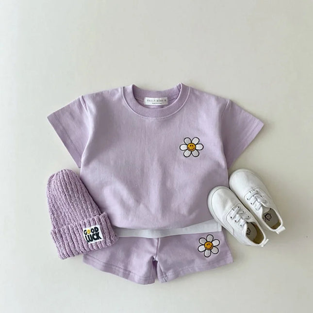 Baby Zomersetje | 100% Katoen | Ademende Stof | Schattige Prints | Gemakkelijk Wasbaar | Inclusief Skjorte en Shorts | Peuter Outfit | Comfortabel voor Dagelijks Gebruik | Geschikt Voor Kinderen 2 Maanden - 4 Jaar
