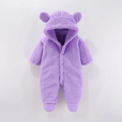 Baby Fleece Romper | Huidvriendelijk | Met Drukknoopjes | Warme Hoodie | Geschikt voor Seizoen | Unisex