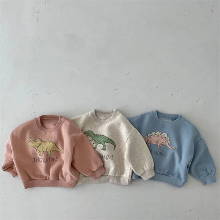 Kinder Dinosaurus Trui | Warme Unisex Sweater | Zacht Katoen Fleece | Vrolijk Dino Print | Comfortabele Bovenkleding | Voor Binnen en Buiten | Geschikt voor School en Spel | Bewegingsvrijheid