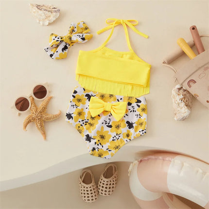 Meisjes Bikini Set | Baby Zwemkleding Polyester | Inclusief Haarband | Comfortabel & Ademend | Zomerkleding voor Strand & Zwembad | Meerdere Maten Beschikbaar | Kindvriendelijk Ontwerp | Kleurrijke Stoffen