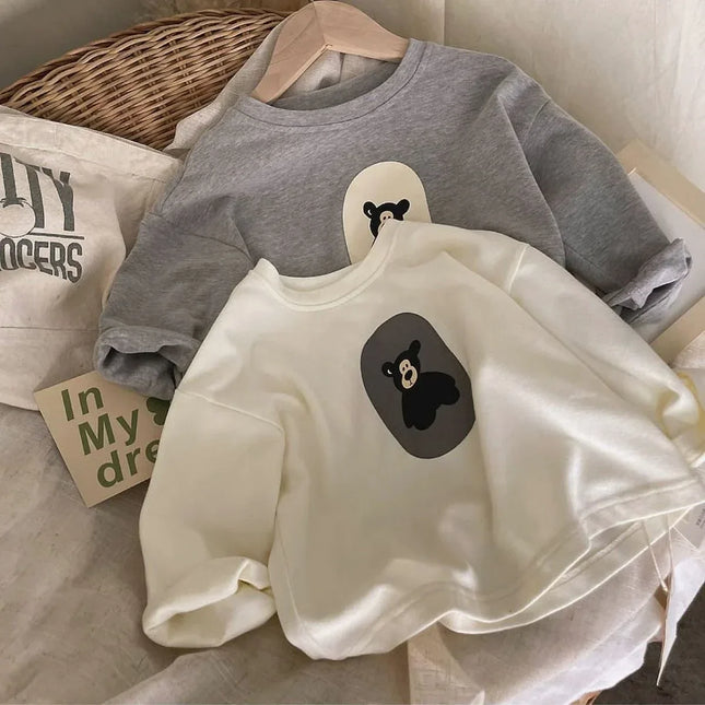 Kindertrui | Beerprint Unisex | Zachte Katoen | Baby Peuter Kleding | Voorjaars Herfst Outfit