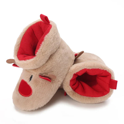 Baby sloffen | Winter sloffen voor baby's | Kerst sloffen | Antislip baby schoentjes | Warm en ademend katoen | Peuter sloffen | Comfortabele baby pantoffels | Slip-on ontwerp | Geweldig voor spelen en ontspanning