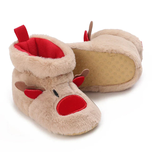 Baby sloffen | Winter sloffen voor baby's | Kerst sloffen | Antislip baby schoentjes | Warm en ademend katoen | Peuter sloffen | Comfortabele baby pantoffels | Slip-on ontwerp | Geweldig voor spelen en ontspanning