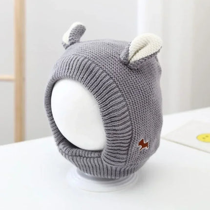 Warme Baby Balaclava | Zachte Wintermuts | Hoofd- en Oorbescherming | Neutrale Stijl | Makkelijk Aan- en Uit te Doen | Voor Buitenspelen | Geschikt voor 6-24 Maanden | Met Charmante Oortjes