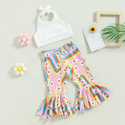 Meisjeszomeroutfit | Luchtige Kledingset | Print top + Broek | Vrijheid Beweeglijkheid | Comfort Zomer | Kinderkleding | Stijlvolle Details | Ademende Stoffen | Diverse Maten | voor Speelse Dagen