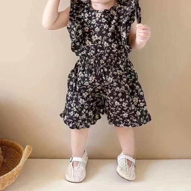 Mini Fashion | Bloemendesign Jurk Baby Peuter | Comfortabele Katoenen Zomerkleding | 0-8 Jaar