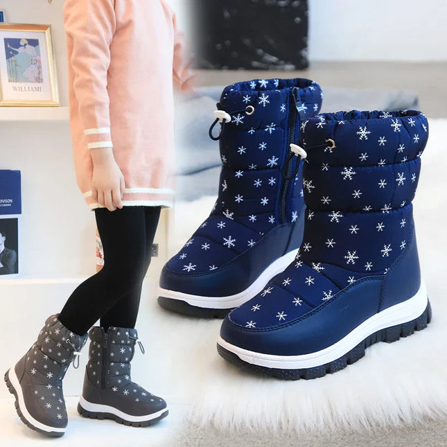 Meisjes Winterlaarzen | Waterdicht & Warm | Antislip Zool | Gemakkelijk Aantrekken | Leeftijd 5-10 Jaar