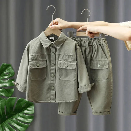 Denim Tweedelig Herfstset voor Peuters | Babykleding | Comfortabele Katoenen Top en Broek Set | Leeftijd 12m - 7jr