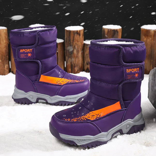 Waterdichte Winterlaarzen Kinderen | Zachte Plysvoering | Flexibele Lichte Regenlaarzen | Comfort & Bescherming | Gemakkelijk Aan en Uit | Duurzaam voor Buitenspelen | Warm en Droog in Sneeuw en Regen