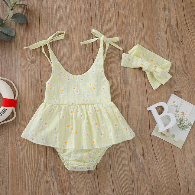 Baby zomerjurk set | Ademend katoen | Inclusief haarband | Comfortabel en geschikt voor warme dagen