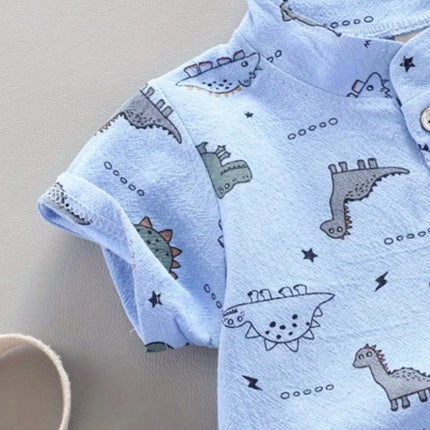 Dino Korte Mouwen Set Baby's | Zomerset voor Buiten Spelen | Comfortabel & Stijlvol Kinderkleding | Zacht & Huidvriendelijk | Kleurrijk Dino-design | Geschikt voor Dagelijks Gebruik & Strand | 0-3 Jaar