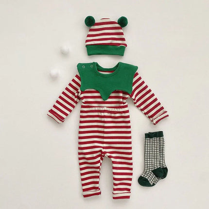 Baby Winterset | Warme Stof | Strepen Ontwerp | Aftagbare Capuchon | Comfortabel | Makkelijk aan/uit | Unisex | 6-24 Maanden