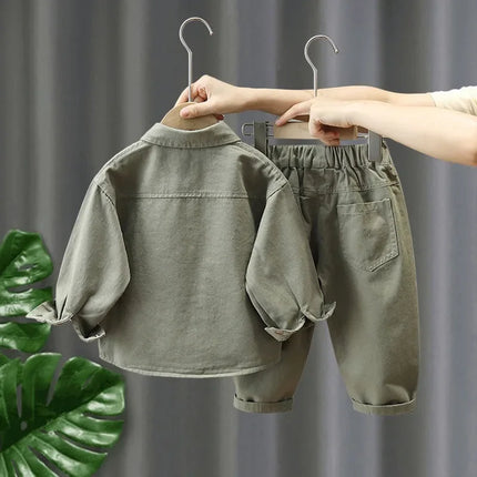 Denim Tweedelig Herfstset voor Peuters | Babykleding | Comfortabele Katoenen Top en Broek Set | Leeftijd 12m - 7jr