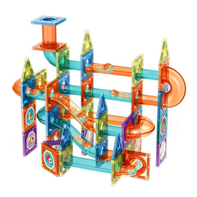 Magnetische Knikkerbaan | Bouwset voor Kinderen | Educatief | Magnetische Tegels | Creatief Spel | Leeftijd 3+ | BPA vrij | Innovatief Leerzaam Speelgoed | Ontdek Magnetisme | Ontwerp & Bouwเอง