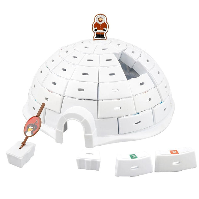 Igloo Spel | Educatief Blokkenspel | Stimuleert Motoriek & Coördinatie | Pingvinwereld Ervaring | Duurzaam Ontwerp