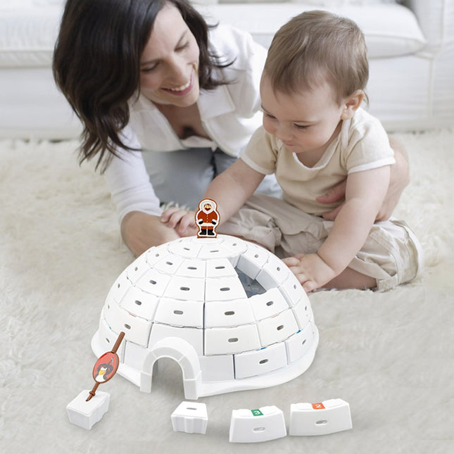 Igloo Spel | Educatief Blokkenspel | Stimuleert Motoriek & Coördinatie | Pingvinwereld Ervaring | Duurzaam Ontwerp