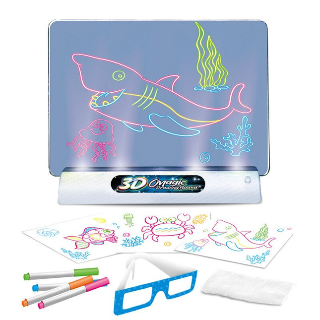 Magisch Lichtgevend Tekenbord | Creatief LED Tekensysteem | 3D Fluorescerend Kunstbord voor Kinderen