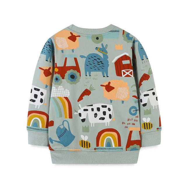 Unisex Kindertrui | Dierenprint | Katoen | Zacht en Ademend | Jongens en Meisjes | Comfortabel | Elke Dag | Gemakkelijk te Onderhouden | Perfect voor Binnen en Buiten | Machinewasbaar