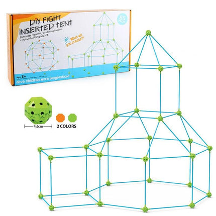 Tenten Bouwset Kinderen | Creatief Speelgoed | Educatief Constructiespeelgoed | Basisvaardigheden STEAM | Binnen/Buiten Gebruik | Veilig Materiaal | 3+ Jaar | Inclusief Connectors & Stokken