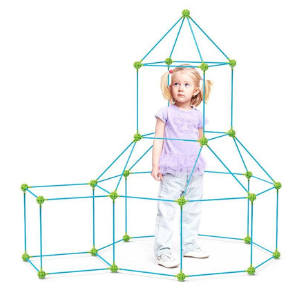 Tenten Bouwset Kinderen | Creatief Speelgoed | Educatief Constructiespeelgoed | Basisvaardigheden STEAM | Binnen/Buiten Gebruik | Veilig Materiaal | 3+ Jaar | Inclusief Connectors & Stokken