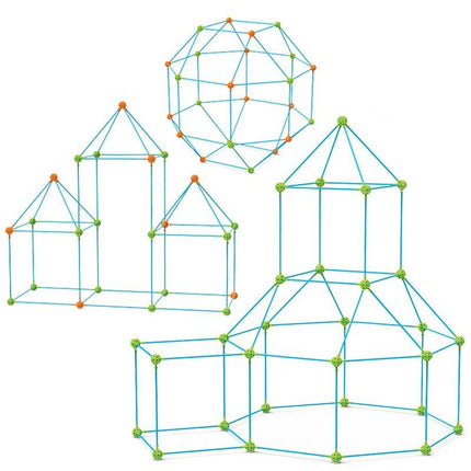 Tenten Bouwset Kinderen | Creatief Speelgoed | Educatief Constructiespeelgoed | Basisvaardigheden STEAM | Binnen/Buiten Gebruik | Veilig Materiaal | 3+ Jaar | Inclusief Connectors & Stokken