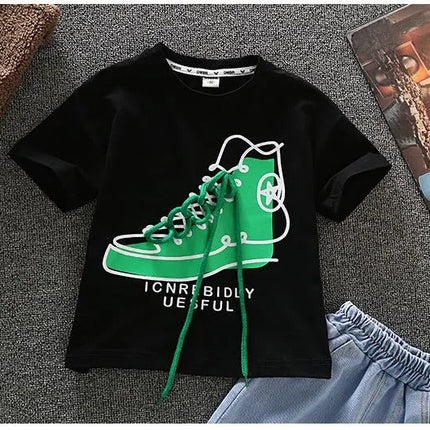 Kinderkleding Zomeroutfit Jongens | Ademend T-shirt & Denim Shorts Set | Comfort & Stijl