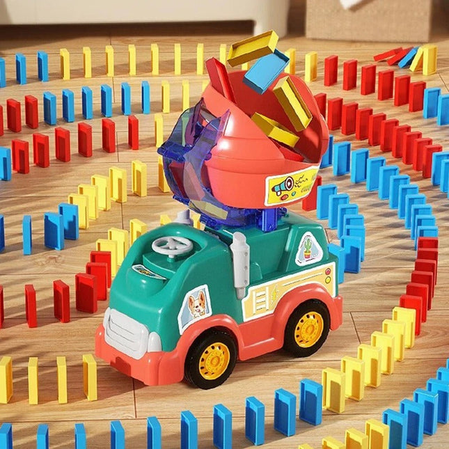 Domino Trein Speelset | Automatische Pionnen Plaatsing | Kleurrijke Dominostenen Bouwen | Educatief Speelgoed | Kinder Ontwikkeling & Creativiteit | Motorische Vaardigheden en Hand-Oog Coördinatie Stimuleren