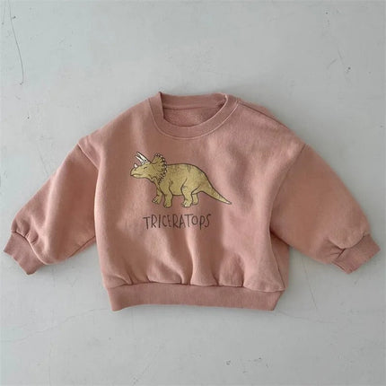 Kinder Dinosaurus Trui | Warme Unisex Sweater | Zacht Katoen Fleece | Vrolijk Dino Print | Comfortabele Bovenkleding | Voor Binnen en Buiten | Geschikt voor School en Spel | Bewegingsvrijheid
