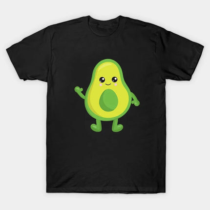 Avocado Familie T-shirt Zwart | Mini Fashion™ | Kinderen Volwassenen | Casual Katoenen Trui | Uitstapjes