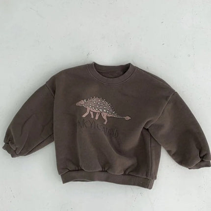 Kinder Dinosaurus Trui | Warme Unisex Sweater | Zacht Katoen Fleece | Vrolijk Dino Print | Comfortabele Bovenkleding | Voor Binnen en Buiten | Geschikt voor School en Spel | Bewegingsvrijheid
