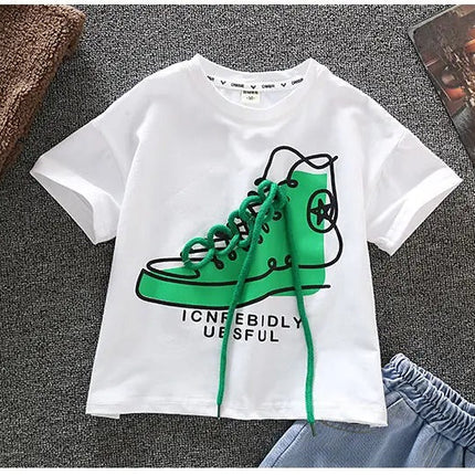 Kinderkleding Zomeroutfit Jongens | Ademend T-shirt & Denim Shorts Set | Comfort & Stijl