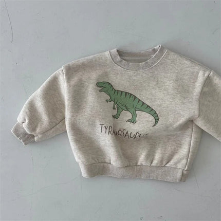 Kinder Dinosaurus Trui | Warme Unisex Sweater | Zacht Katoen Fleece | Vrolijk Dino Print | Comfortabele Bovenkleding | Voor Binnen en Buiten | Geschikt voor School en Spel | Bewegingsvrijheid