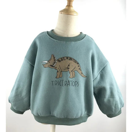 Kinder Dinosaurus Trui | Warme Unisex Sweater | Zacht Katoen Fleece | Vrolijk Dino Print | Comfortabele Bovenkleding | Voor Binnen en Buiten | Geschikt voor School en Spel | Bewegingsvrijheid